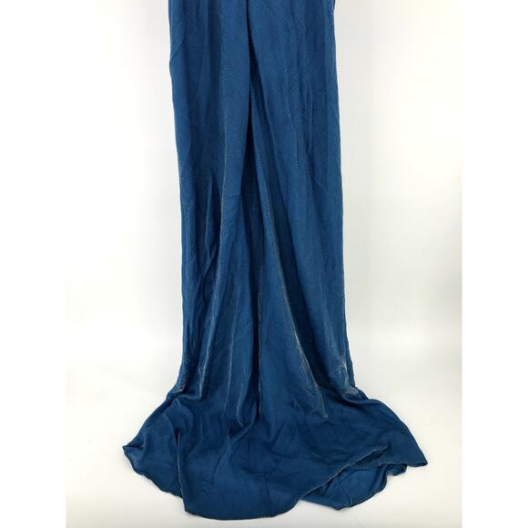 VTG 90s Y2K De Laru by Sheila Yen dress shiny prom cocktail blue maxi long dress - Picture 6 of 9
